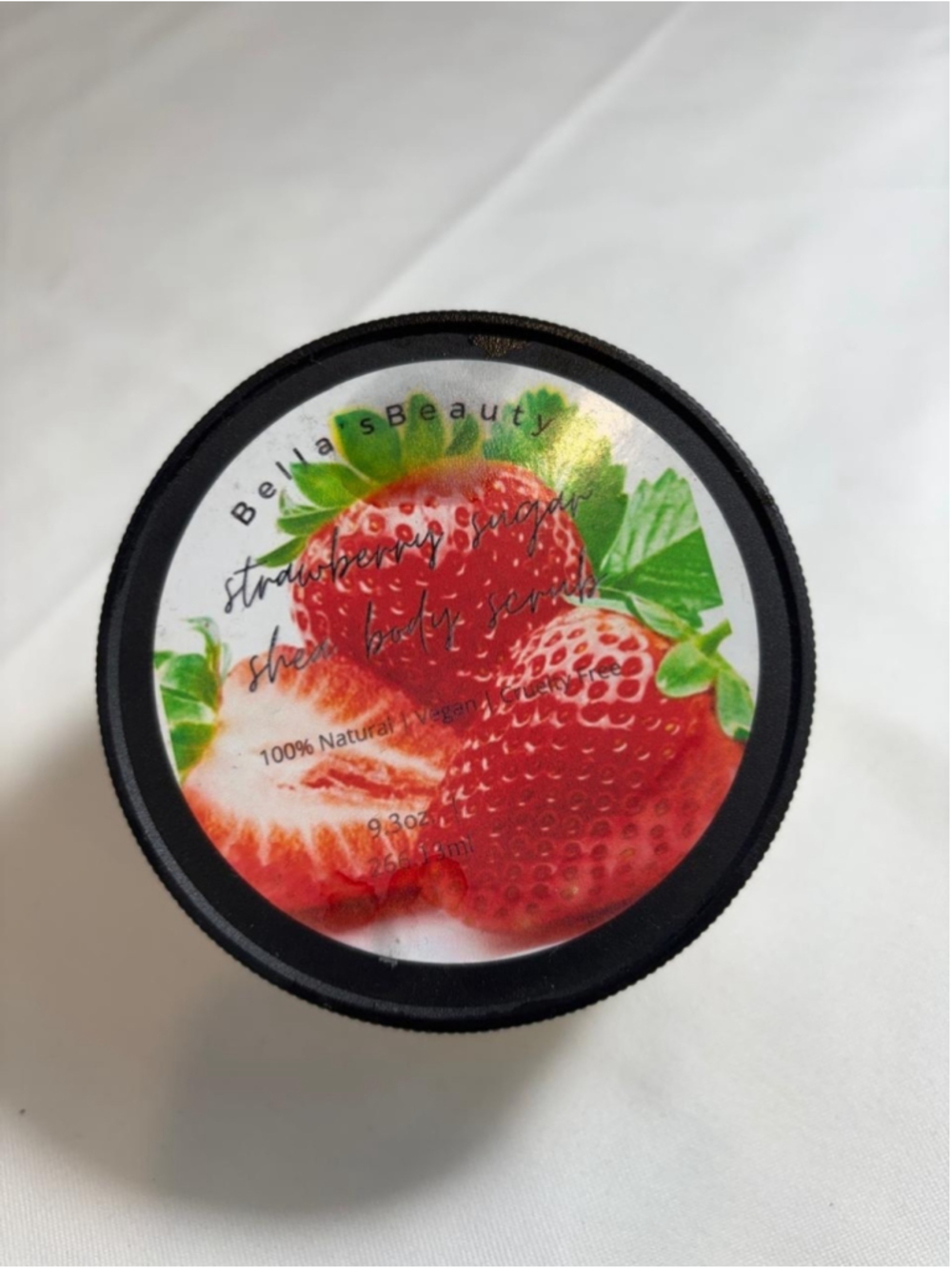 Strawberry Sugar Shea Body Scrub - Vegan 100% Natural Bellas Beauty #V16P x7